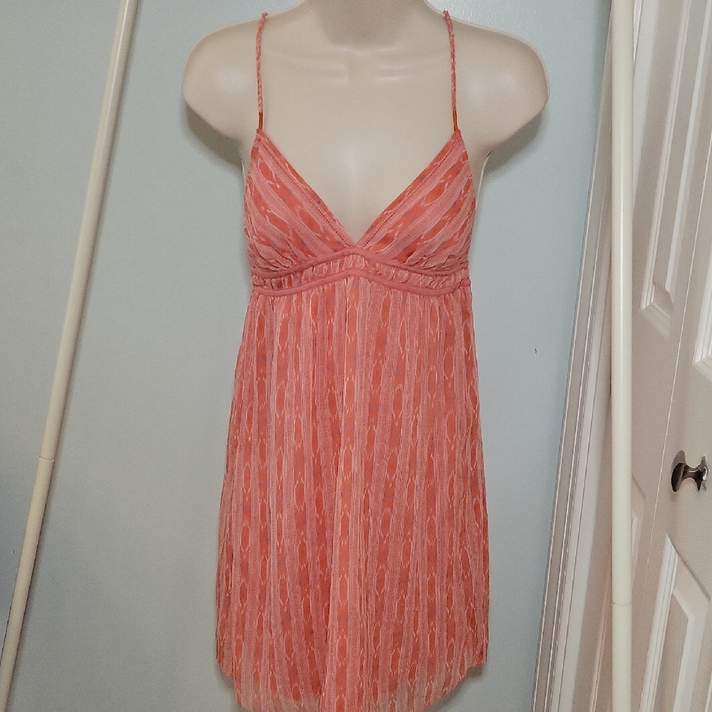 Aerie Vibrant Coral Spahetti Strap Dress Sz Small
